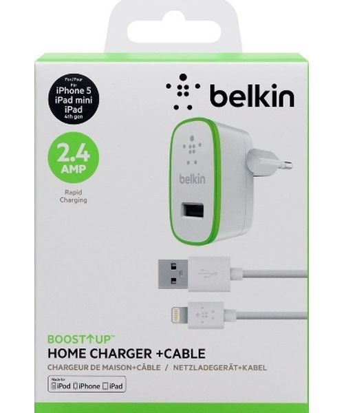 Belkin BOOST↑UP 2.4A Apple Lightning iPad / iPhone Oplader 1,2M Wit afbeelding 2