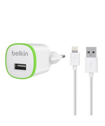 Belkin USB Thuislader met iPhone Kabel (1,2M) 1A Wit Opladers
