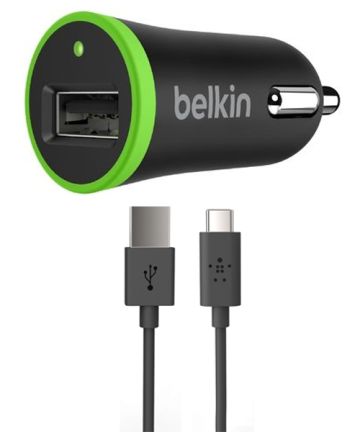 Belkin Universele USB Autolader Met USB-C Kabel (1,2M) 2.1Amp Opladers