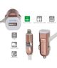 4smarts MultiCord Autolader Lightning Cable en Micro-USB Roze Goud