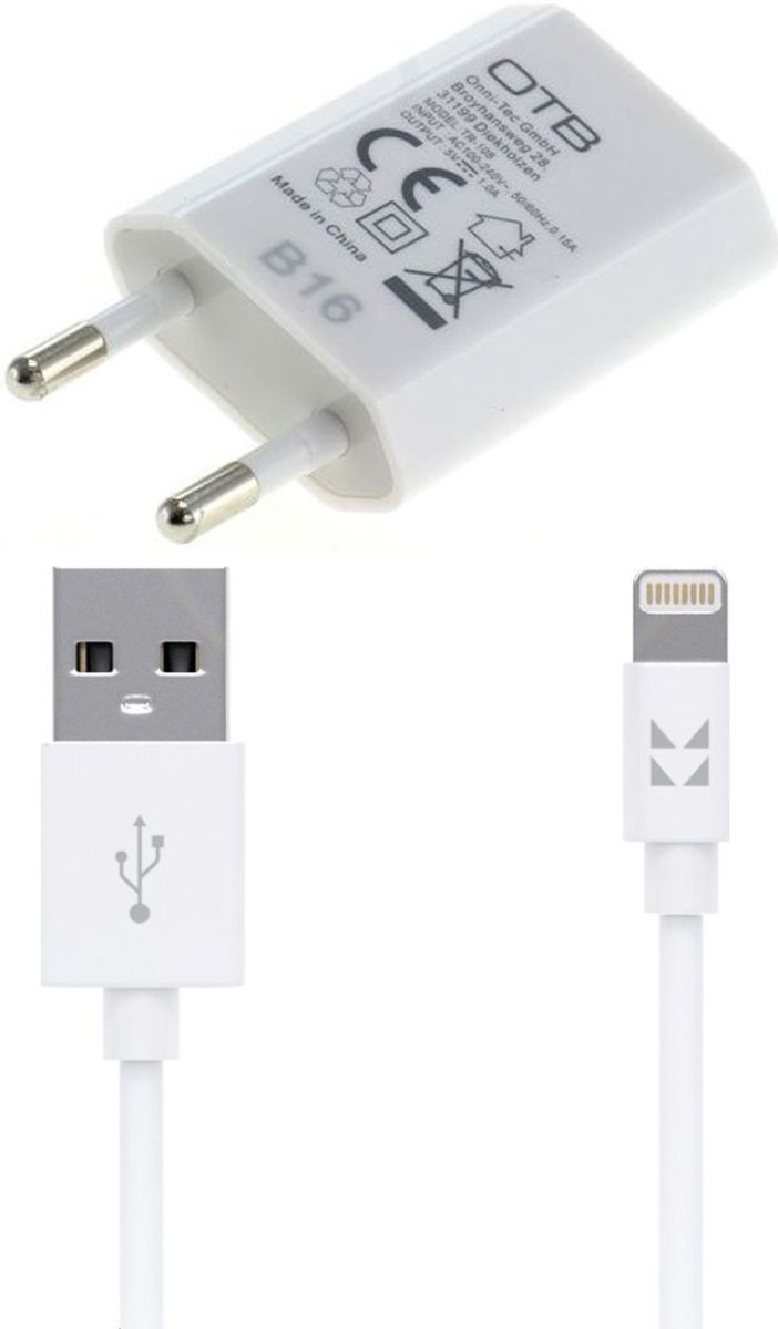 IONIKK Apple Lightning kabel (1,3M) met OTB oplader voor iPhone afbeelding 5