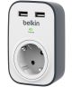 Belkin SurgeCube Stopcontact en Twee USB poorten (2x 2.4A)