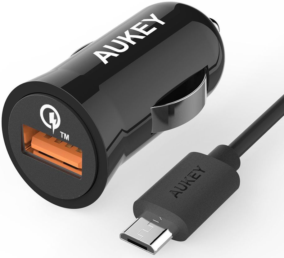 Aukey CC-T5 Quick Charge 2.0 Autolader 2.4A Zwart afbeelding 1