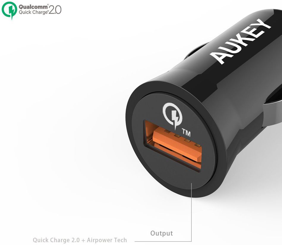 Aukey CC-T5 Quick Charge 2.0 Autolader 2.4A Zwart afbeelding 4