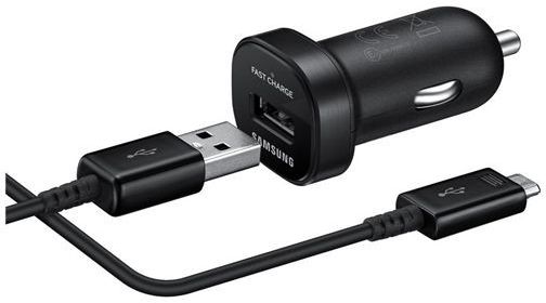 Originele Samsung Fast Charge Autolader 18W met Micro-USB Kabel Zwart afbeelding 1