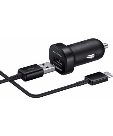 Samsung Fast Car Charge Adapter USB Type-C Autolader 2A Zwart Opladers