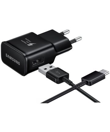 Originele Samsung 15W Travel Adapter met USB-C Kabel 1 Meter 2A Zwart Opladers
