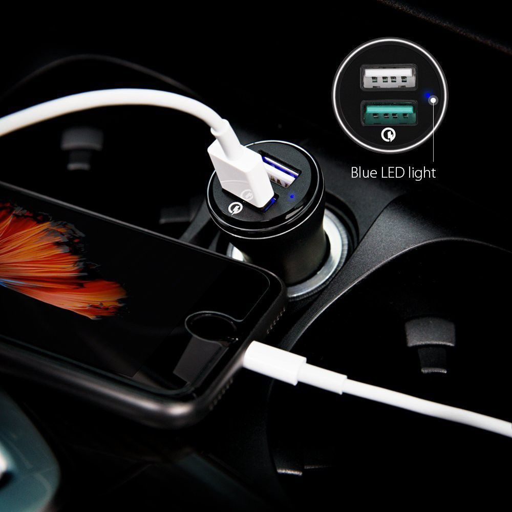 Spigen Quick Charge Autolader Zwart afbeelding 8