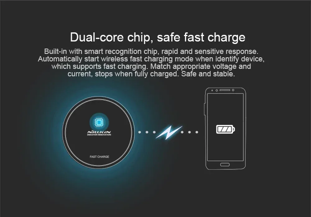 Nillkin Magic Disk Fast Wireless Charger 10W Draadloze Oplader Wit afbeelding 4