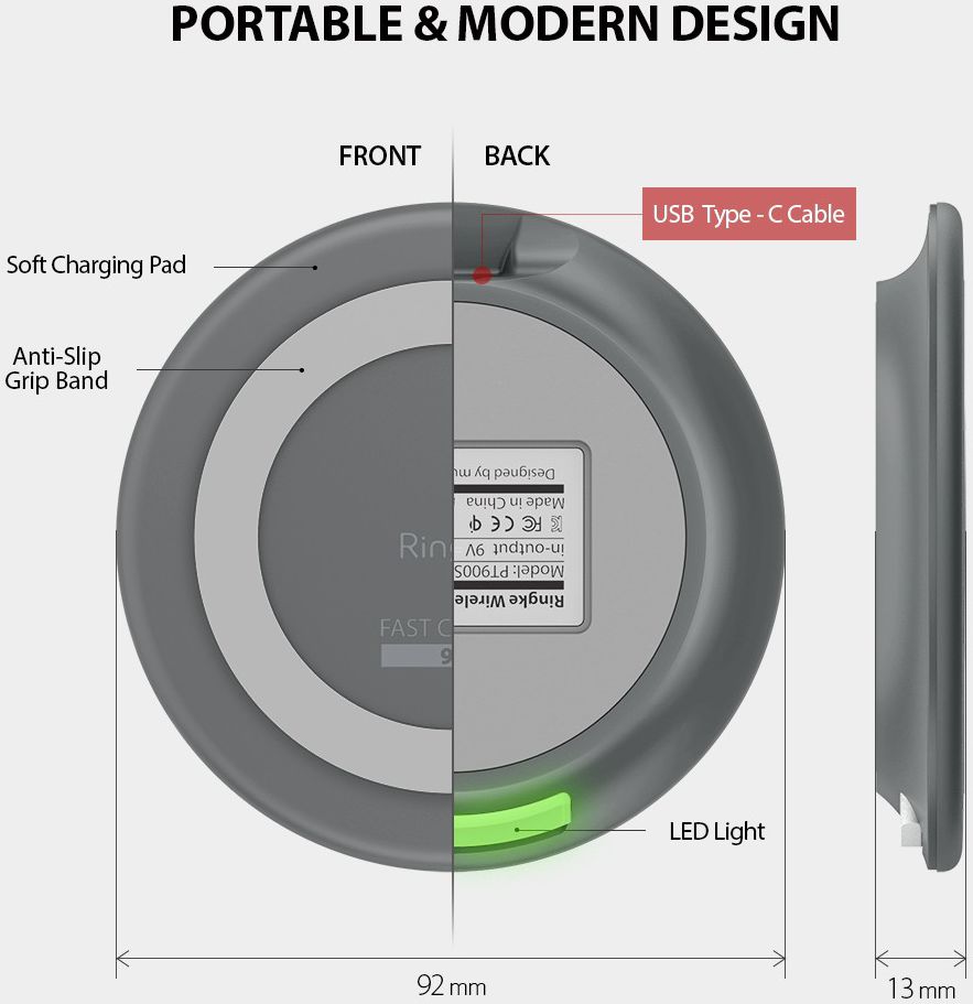 Ringke Wireless Charger Draadloze Oplader 9 Volt Fast Charge afbeelding 9