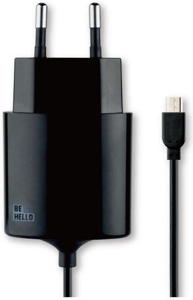 BeHello Thuislader Micro USB (1.2m) 2.1A Zwart afbeelding 1
