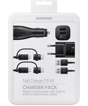 Samsung Power Pack EP-U3100 Lader Set met 2 Opladers en Kabel Zwart Opladers