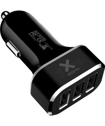 Xtorm Autolader met 3 USB Uitgangen Zwart Opladers
