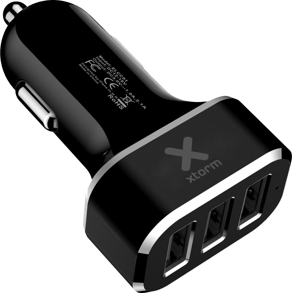 Xtorm Autolader met 3 USB Uitgangen Zwart afbeelding 1