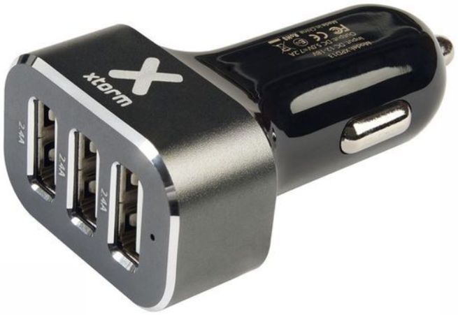 Xtorm Autolader met 3 USB Uitgangen Zwart afbeelding 3