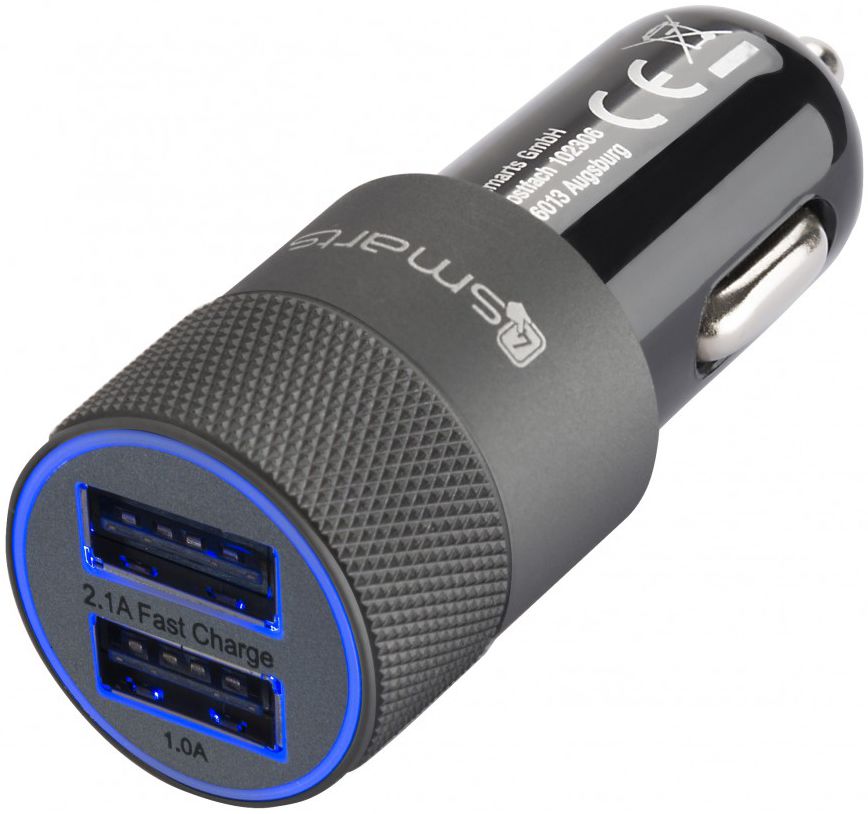 4smarts Dual Autolader met 2-in-1 Kabel Zwart afbeelding 11