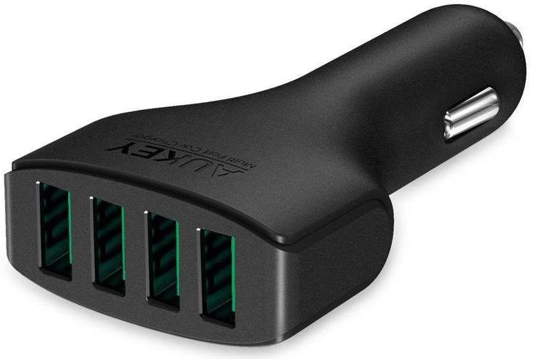 Aukey CC-01 Autolader met 4x USB 2.4A Zwart afbeelding 1