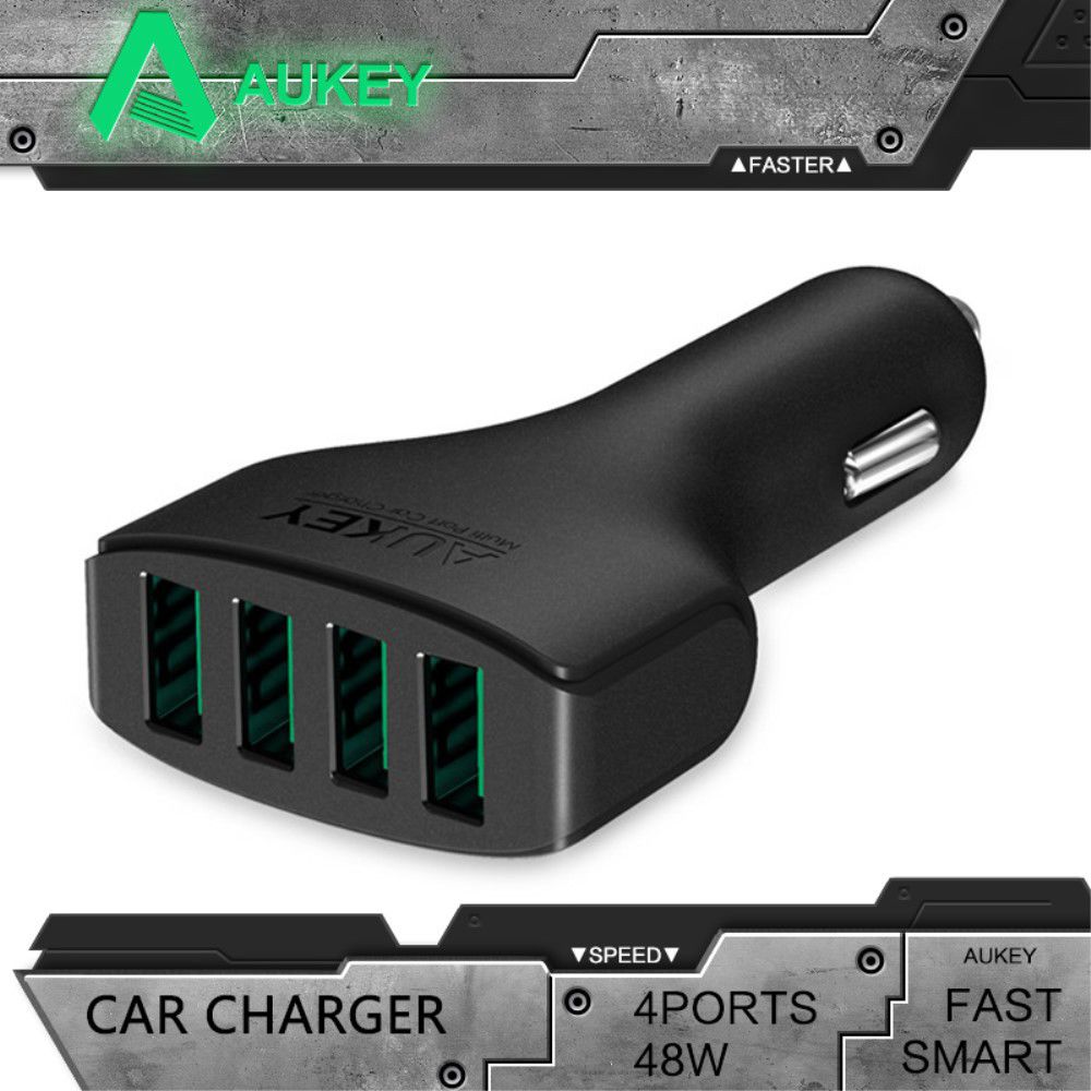 Aukey CC-01 Autolader met 4x USB 2.4A Zwart afbeelding 7