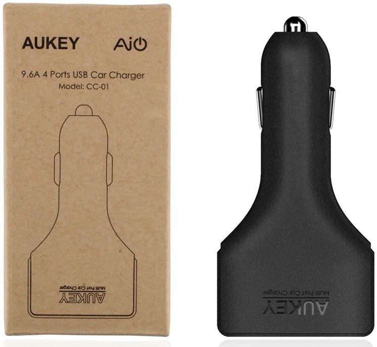 Aukey CC-01 Autolader met 4x USB 2.4A Zwart afbeelding 8
