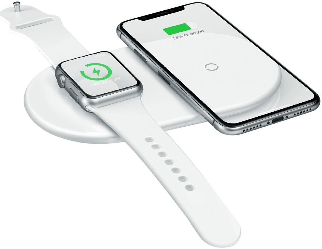 Baseus 1 Draadloze Oplader voor iPhone en Apple Watch Wit | GSMpunt.nl