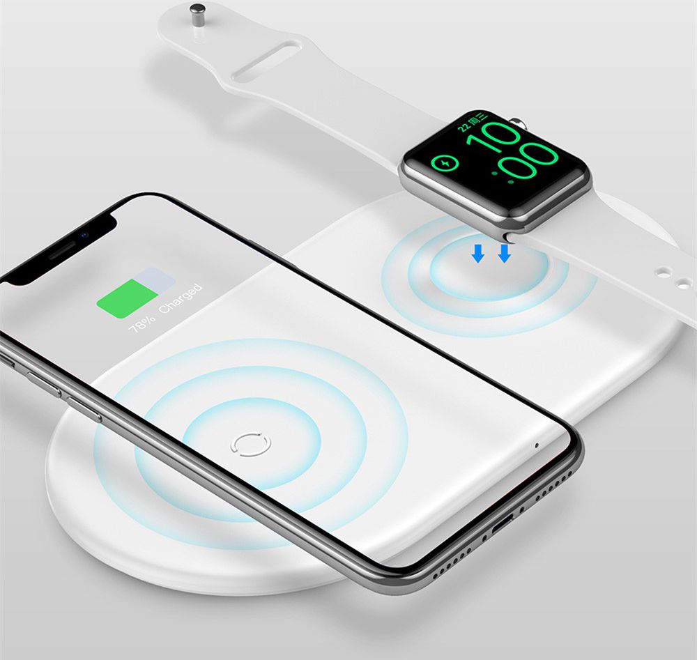 Baseus 2 in 1 Draadloze Oplader voor iPhone en Apple Watch Wit afbeelding 6
