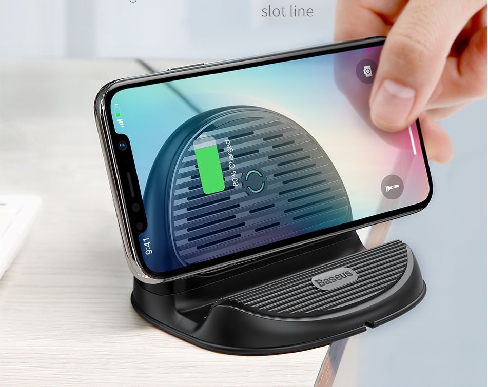 Baseus Desktop Wireless Fast Charger 10W Zwart afbeelding 5