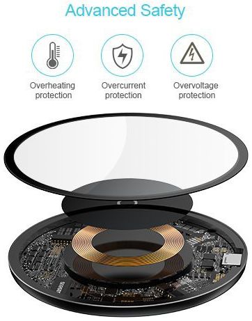 Baseus Draadloze Oplader 10W met USB naar Lightning Kabel 1.2M Clear afbeelding 5