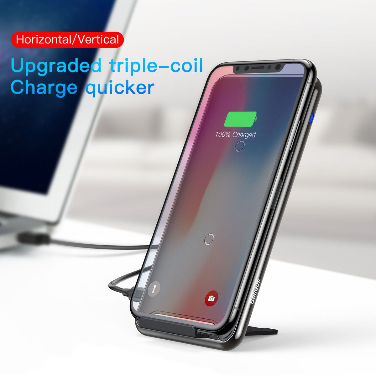 Baseus Wireless Fast Charger en Bureaustandaard Zwart afbeelding 12