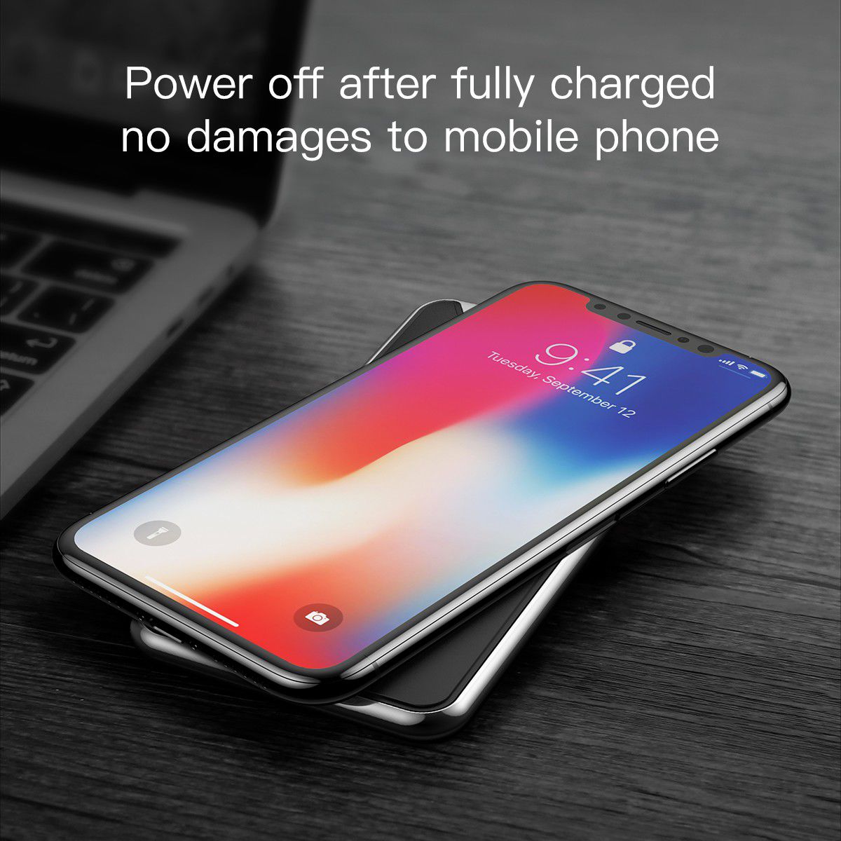 Baseus Wireless Fast Charger en Bureaustandaard Zwart afbeelding 2