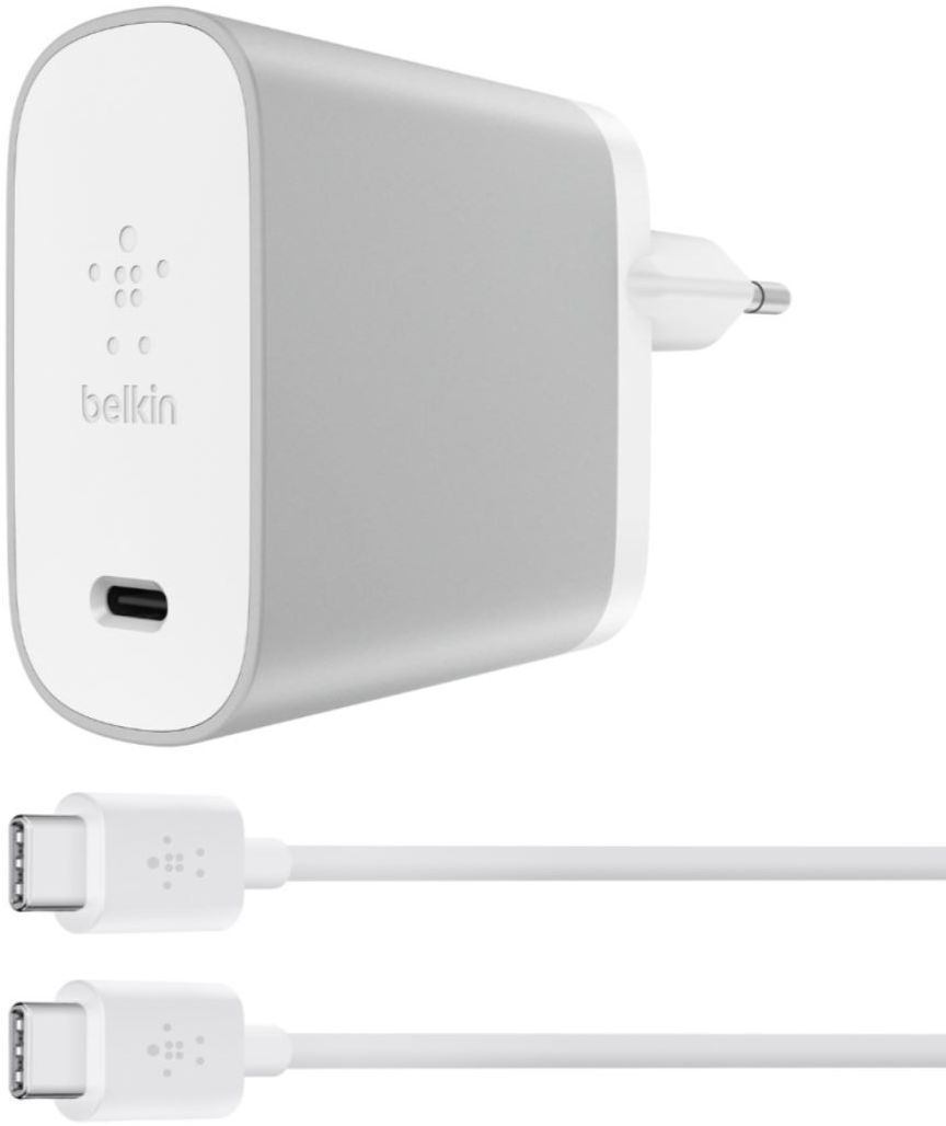 Belkin USB-C Adapter 45W/3A met Kabel (1,8M) Zilver afbeelding 1