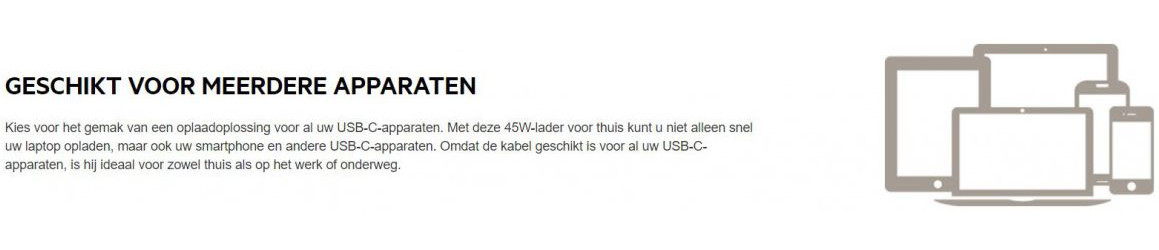 Belkin USB-C Adapter 45W/3A met Kabel (1,8M) Zilver afbeelding 5