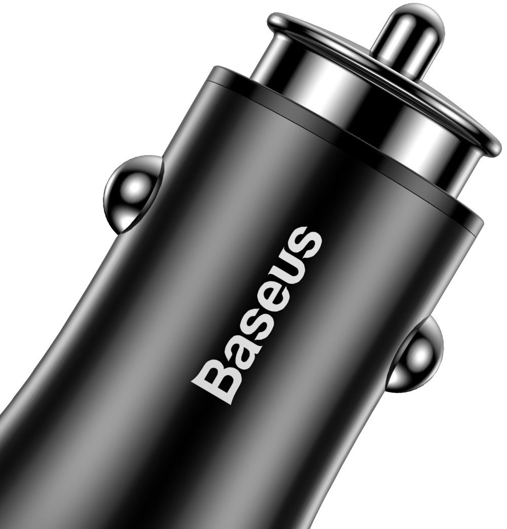 Baseus Dubbele USB Fast Charge Autolader Zwart afbeelding 3