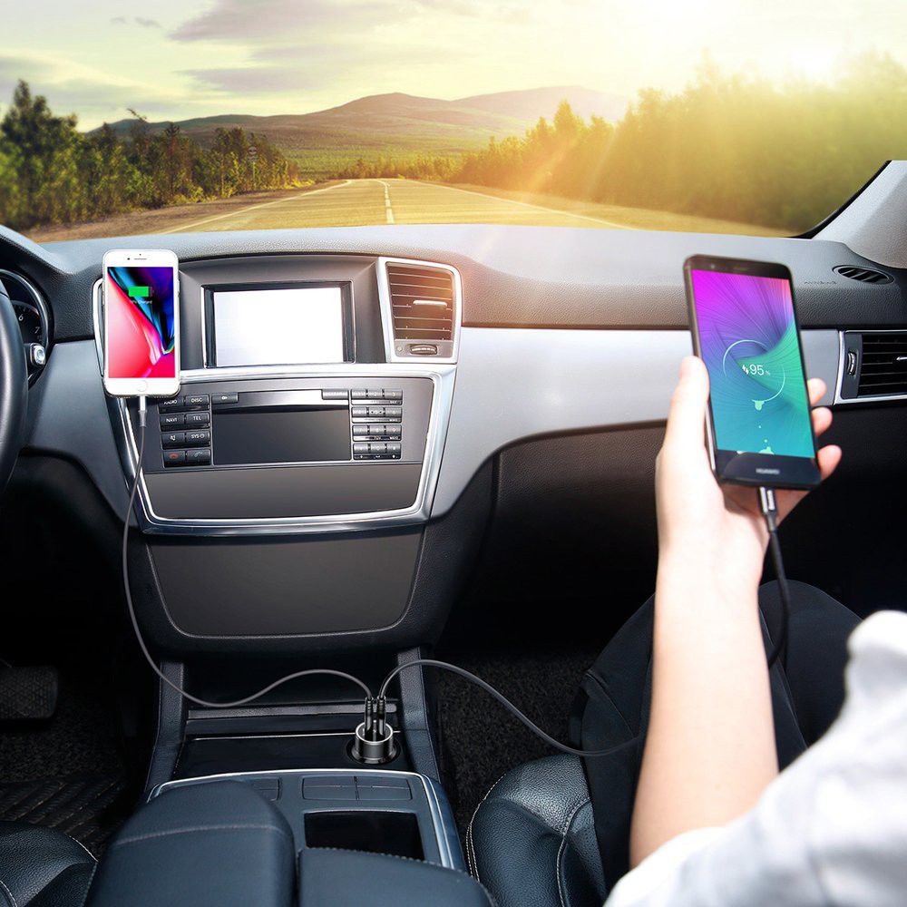 Baseus Dubbele Fast Charge Autolader met iPhone Kabel afbeelding 3