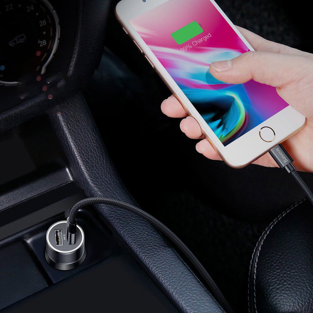 Baseus Dubbele Fast Charge Autolader met iPhone Kabel afbeelding 11