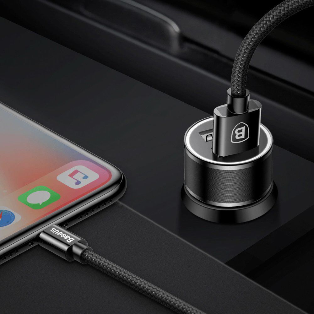 Baseus Dubbele Fast Charge Autolader met iPhone Kabel afbeelding 9