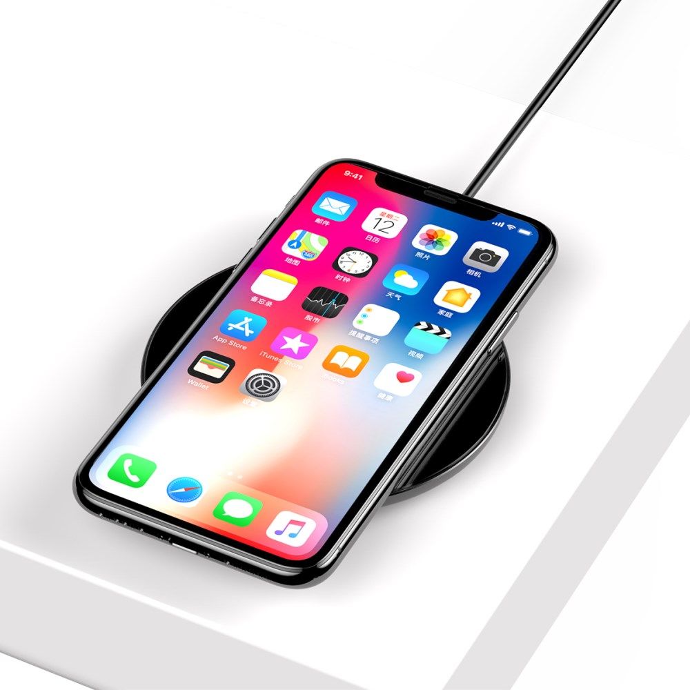 Baseus Draadloze Oplader 10W Fast Charge met Lightning Kabel Zwart afbeelding 4
