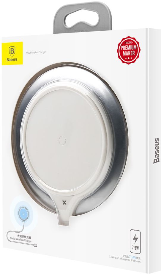 Baseus Metal Qi Draadloze 7.5W Snellader Wit afbeelding 11