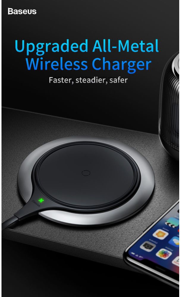 Baseus Metal Qi Draadloze 7.5W Snellader Wit afbeelding 12