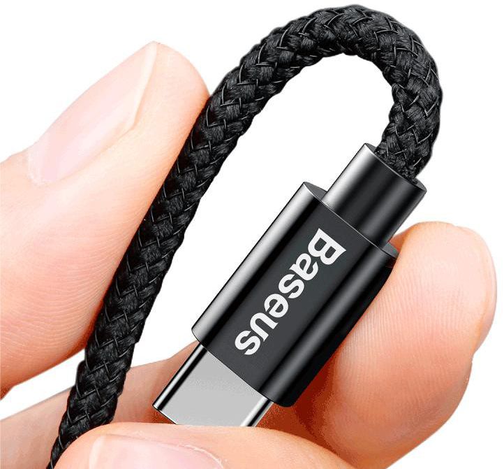 Baseus Small Screw Dubbele USB Autolader met USB-C Kabel Zwart afbeelding 5