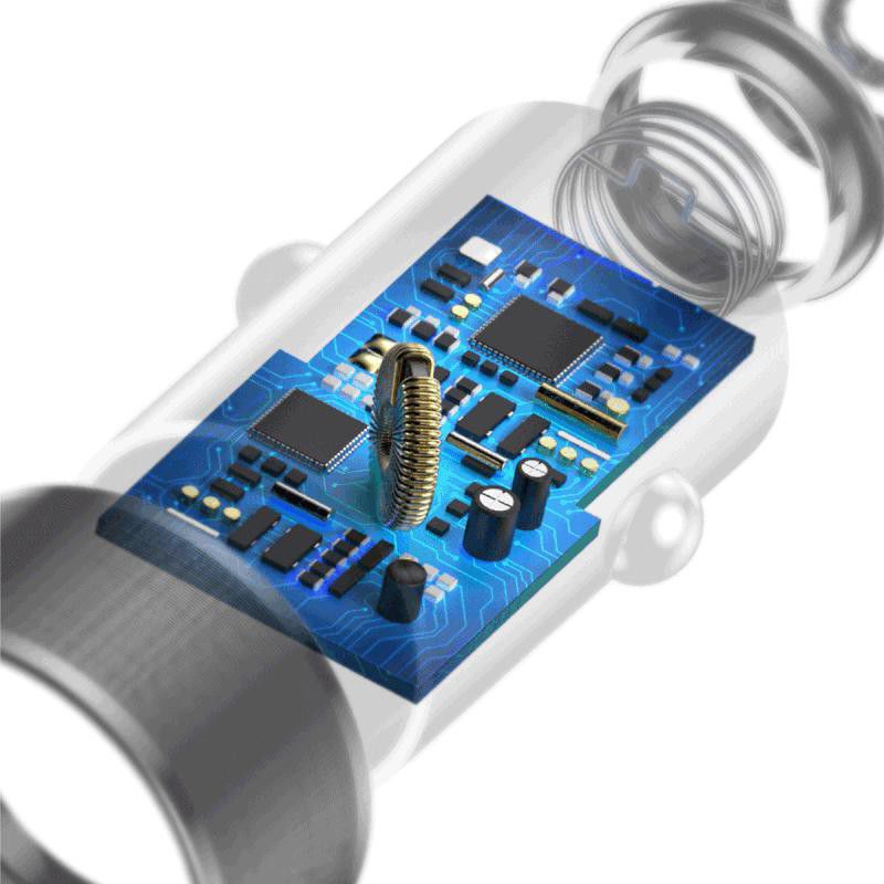Baseus Small Screw Dubbele USB Autolader met USB-C Kabel Zwart afbeelding 4