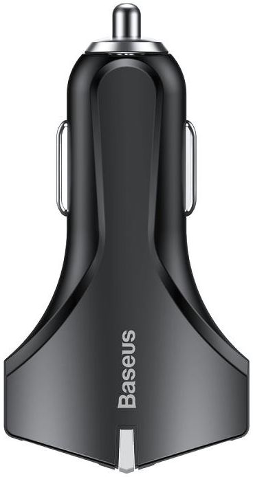 Baseus Small Rocket QC3.0 Dubbele USB Autolader Zwart afbeelding 2