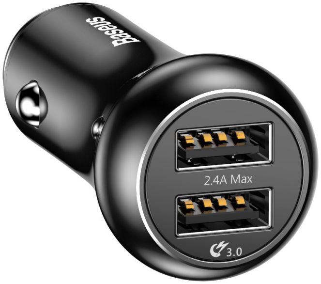 Baseus Gentry Dual USB Quick Charge 3.0 Autolader Zwart afbeelding 1