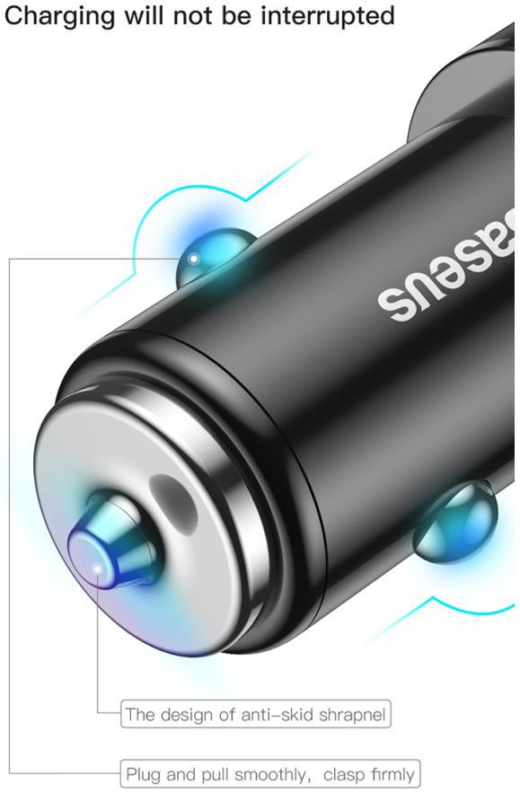 Baseus Dubbele Autolader Type-C PD en USB Quick Charger 3.0 Zwart afbeelding 9