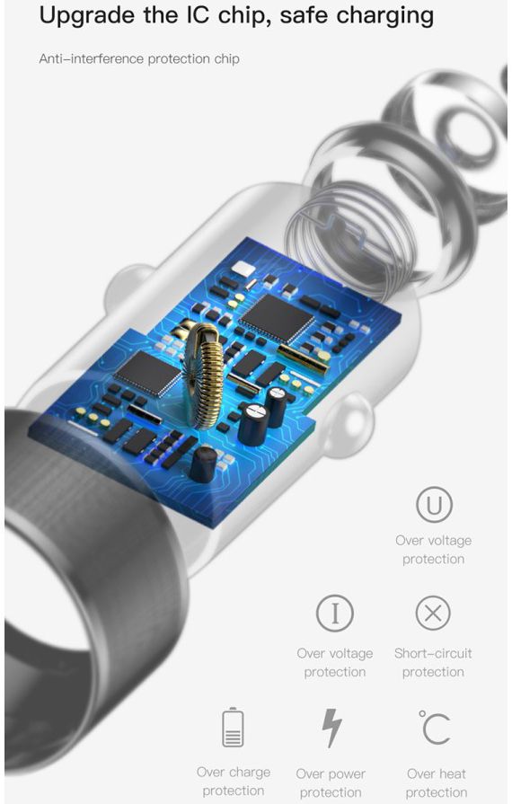 Baseus Dubbele Autolader Type-C PD en USB Quick Charger 3.0 Zwart afbeelding 6