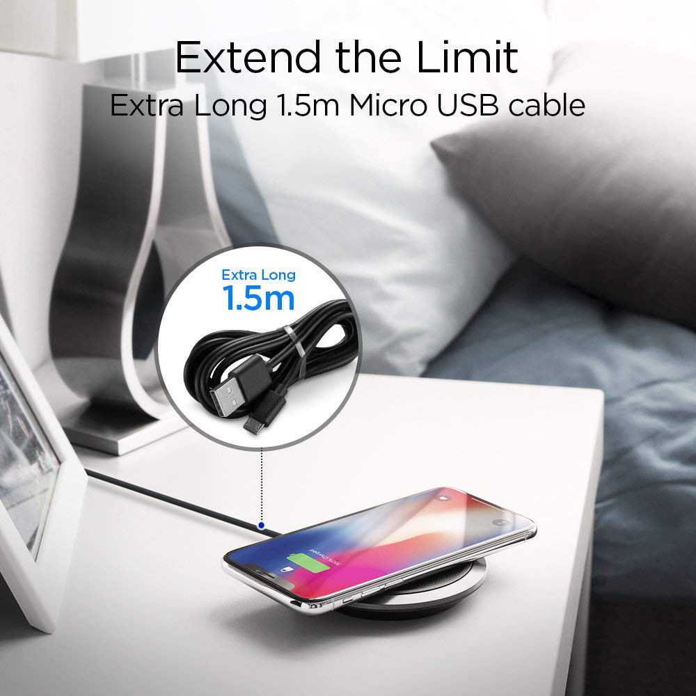 Spigen Essential Wireless Fast Charger F308W Zwart afbeelding 6