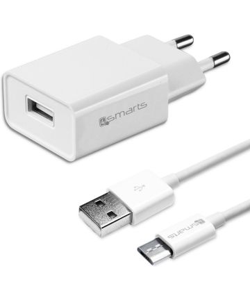 4smarts Universele Oplader 12W met USB naar Micro USB Kabel (1M) Wit Opladers