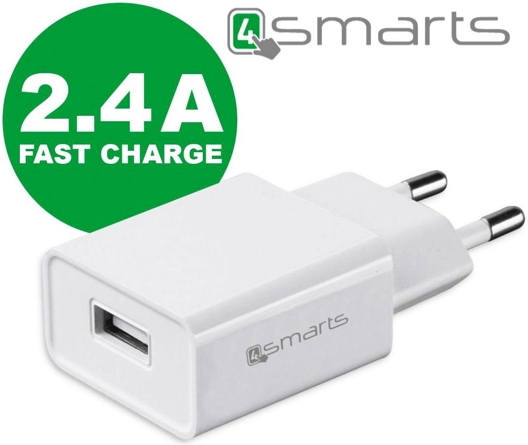 4smarts Universele Oplader 12W met USB naar Micro USB Kabel (1M) Wit afbeelding 2