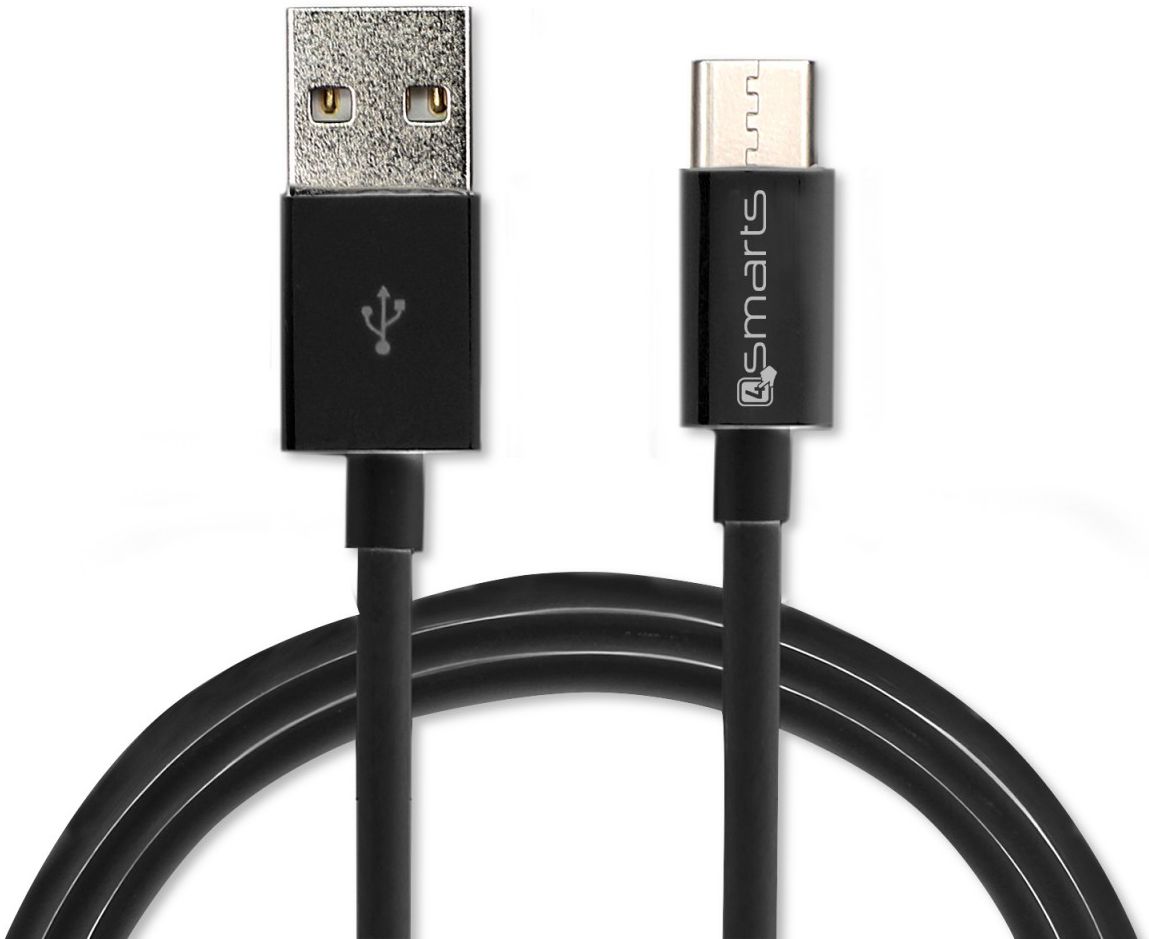 4Smarts 12W USB Oplader 2.4A met USB naar USB-C Kabel 1 Meter Zwart afbeelding 3