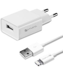 4smarts 12W USB-A Adapter met iPhone Lightning Kabel 1 Meter 2.4A Wit
