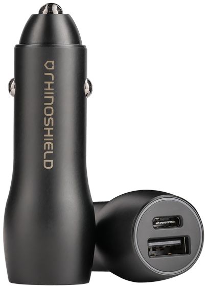 RhinoShield Dual Port Fast Charge USB-C en USB Autolader 28W afbeelding 1